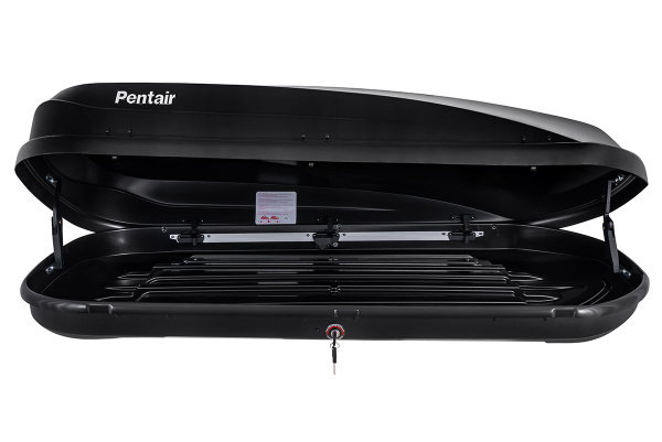 Бокс автомобильный на крышу Pentair COBRA 390L черный глянец, двусторонний