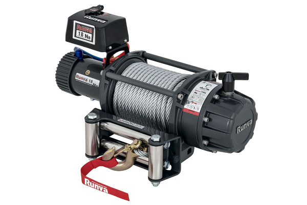 Лебёдка электрическая 12V Runva 18000 lbs влагозащищенная, стальной трос