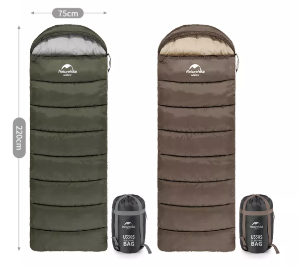 2 Мешок спальный Naturehike U350, (190х30)х75 см, (левый) (ТК: +1°C), темно-зеленый 2 Мешок спальный Naturehike U350, (190х30)х75 см, (левый) (ТК: +1°C), темно-зеленый