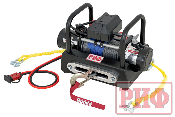 Лебёдка переносная РИФ 9000USR c площадкой и проводами (синтетический трос)