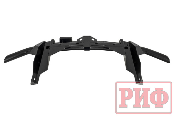 Бампер РИФ силовой задний Renault Duster 2021+ c квадратом под фаркоп, калиткой и подсветкой номера