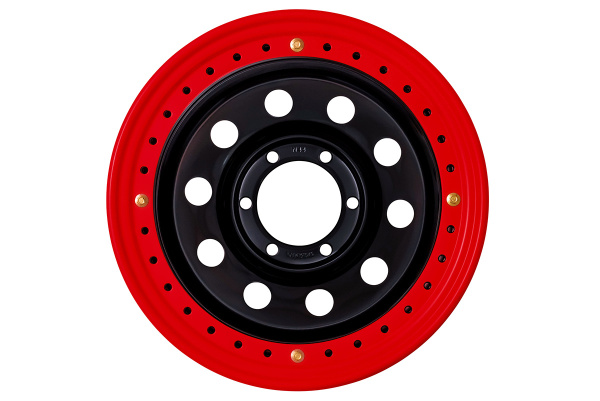 Диск усиленный стальной черный 6x139,7 10xR16 d110 ET-44 с бедлоком (красный)