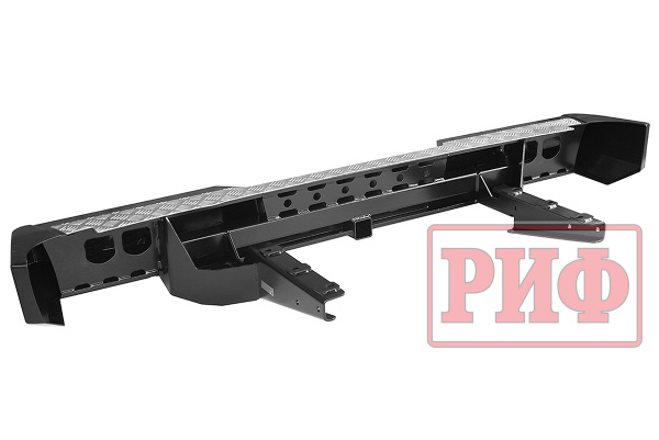 Бампер РИФ силовой задний ГАЗ Соболь с квадратом под фаркоп и фонарями стандарт