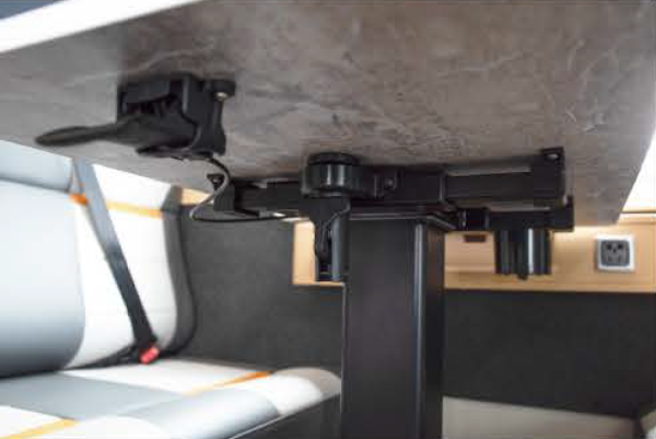 Нога телескопическая для стола в автодом, черная, 1 сторона регулировки