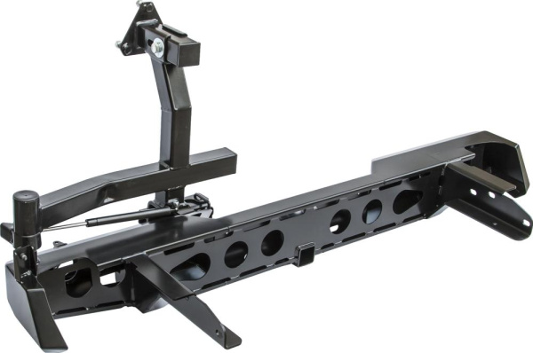 Бампер РИФ силовой задний Nissan NP300 до 2010 (кузов 1400 мм) с квадратом под фаркоп, калиткой, фонарями, подсветкой номера