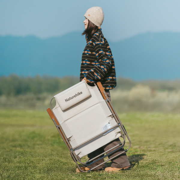 4 Кресло туристическое Naturehike Xing wang T02, 88х73,5х60 см, складное, до 110 кг. бежевое