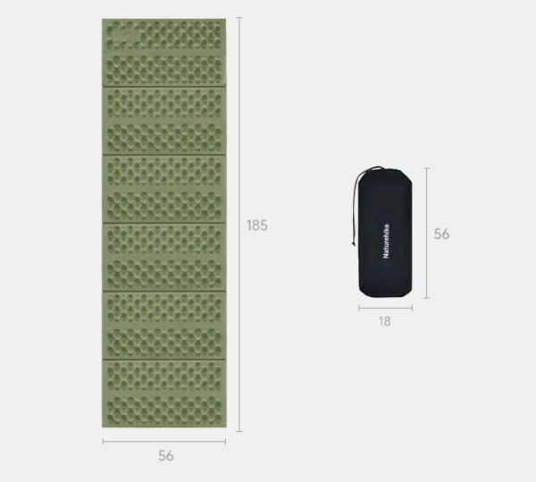 1 Коврик туристический Naturehike 185х65х2,5 см. IXPE, зеленый