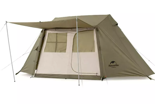 Палатка Naturehike Village 5.0 4-местная, алюминиевый каркас, снежная юбка, зеленая