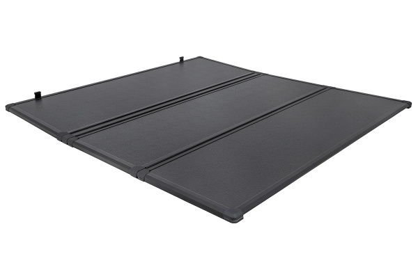 Крышка кузова РИФ для Mitsubishi L200 2015-2023, трёхсекционная 1545х1600/1550 мм, алюминиевая, черная