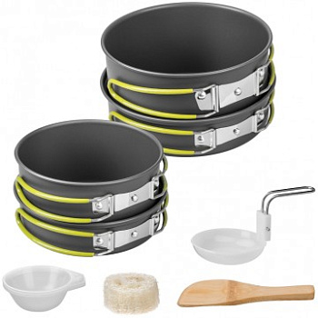 Набор посуды HELIOS 3-4 персоны. анодированный алюминий Набор посуды HELIOS 3-4 персоны. анодированный алюминий