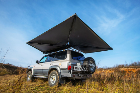 Маркиза автомобильная РИФ веерная, безопорная 2,3х2 м (левая)