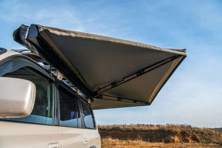 Маркиза автомобильная РИФ веерная, безопорная 2,3х2 м (левая)