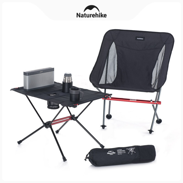 Стол туристический Naturehike FT07 алюминиевый, быстросборный, 59х40х39 см, складной, черный