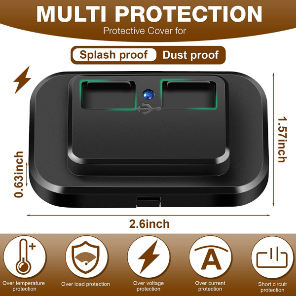 Розетка USB 2 5В/2,4А накладная Розетка USB 2 5В/2,4А накладная