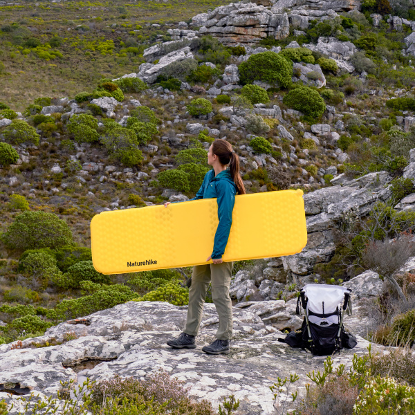 Коврик самонадувающийся Naturehike 196х65х3,5 см, желтый