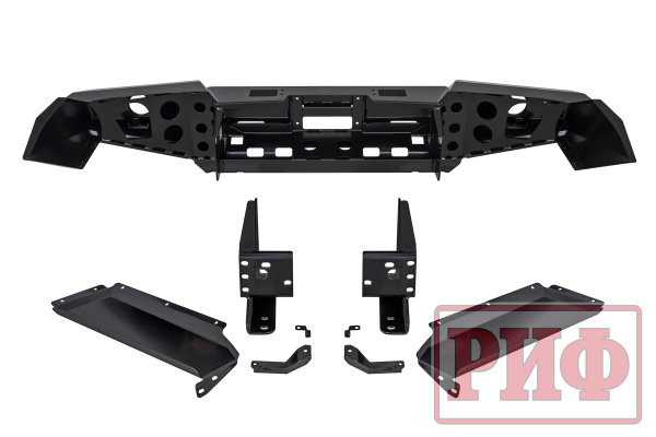 Бампер РИФ силовой передний TLC 200 2007-2015 c доп. фарами и защитой бачка омывателя