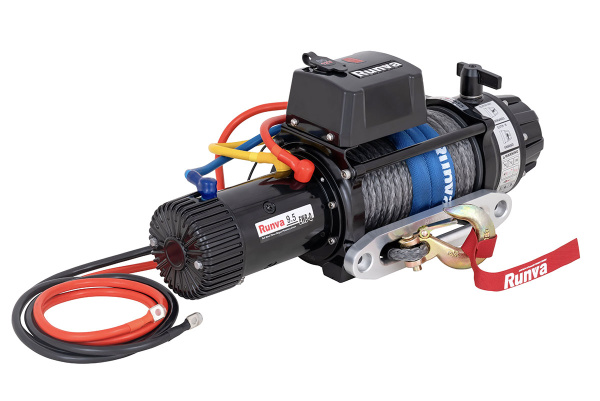 Лебёдка электрическая высокоскоростная 12V Runva EWB9500S-Q 4350 кг, влагозащищенная, синтетический трос
