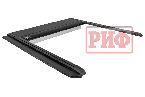 Крышка кузова РИФ для Sollers ST6 / JAC T6, роллета раздвижная с электроприводом 1538х1606 мм, алюминиевая, черная