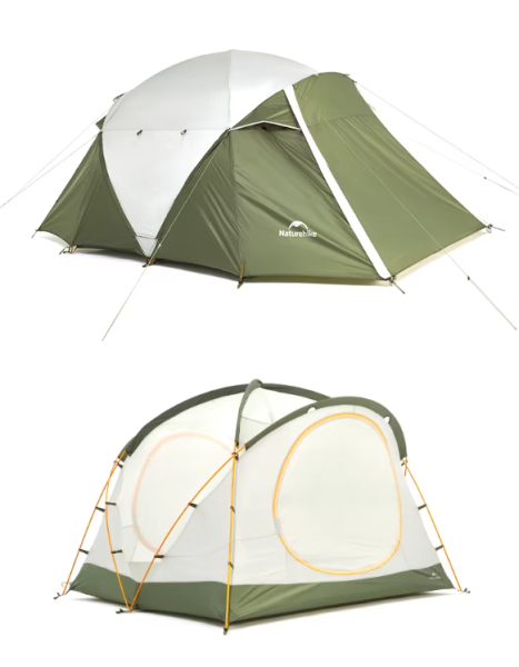 Палатка Naturehike KOTA 4, 4-местная, алюминиевый каркас, олива