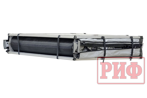 2 Палатка на крышу автомобиля РИФ Soft RT02-140 PRO, тент серый, 400 гр., 140х(240+70)х115 см