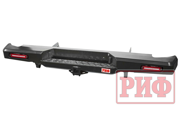 Бампер РИФ силовой задний VW Amarok с квадратом под фаркоп и фонарями