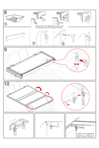 Крышка кузова РИФ для Dodge Ram 2009 с рембоксами, трёхсекционная 1763х1346 мм, алюминиевая, черная (5,8 ft)