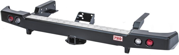 Бампер РИФ задний УАЗ Патриот Пикап 2005+ с квадратом под фаркоп и фонарями стандарт