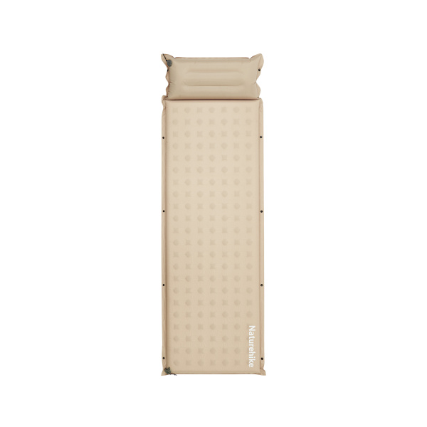 Коврик самонадувающийся Naturehike, 200х65х6 см, с подушкой, бежевый