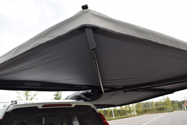 Маркиза автомобильная РИФ веерная, безопорная 2,3х2 м (правая), увеличенная, серая