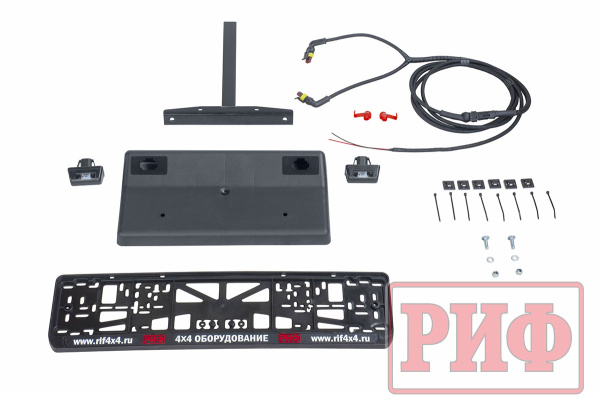 Бампер РИФ силовой задний Toyota Land Cruiser 100 с квадратом под фаркоп, калиткой, фонарями, подсветкой номера