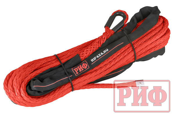 Трос для лебёдки синтетический РИФ 10 мм/26 м, красный