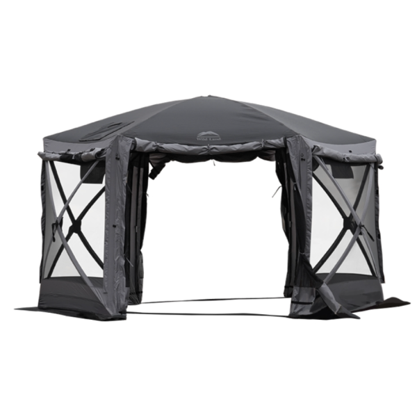 Шатер Wild Land Hub screen house 600 LUX, черно-серый