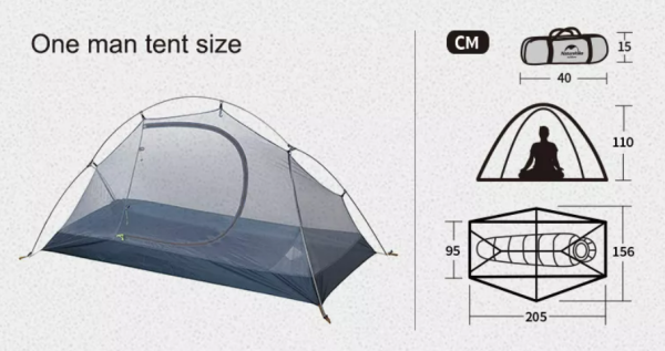 Палатка Naturehike Cycling (Spider) Si 1-местная, алюминиевый каркас, сверхлегкая, оранжевая