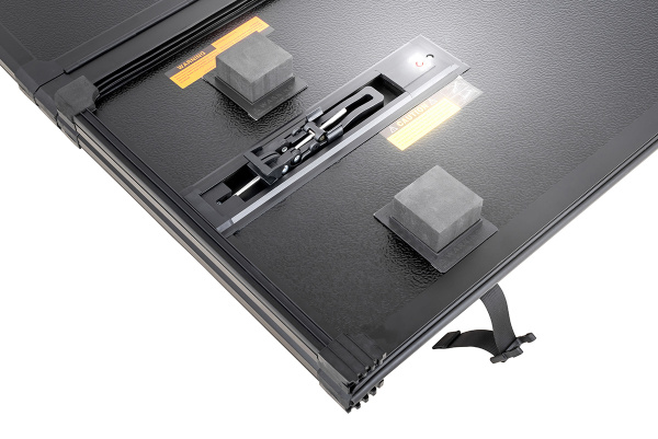 Крышка кузова РИФ для Dodge Ram 2019, трёхсекц. 2000х1813/1740 мм, алюминиевая, черная (6,5 ft)