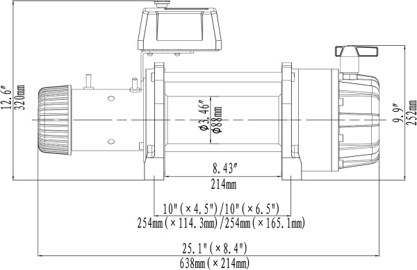 Лебёдка электрическая 24V Runva EWB20000SSR24V влагозащищенная, синтетический трос