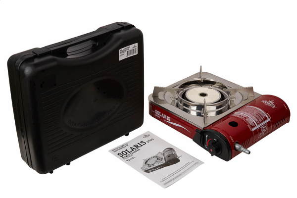 Плита газовая TOURIST SOLARIS PLUS портативная, керамическая, с переходником, в кейсе (уценка)