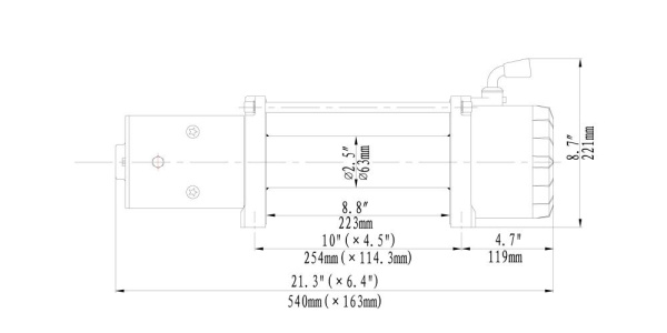 Лебёдка автомобильная электрическая 12V Runva EWX9500SSR 4350 кг (синтетический трос)