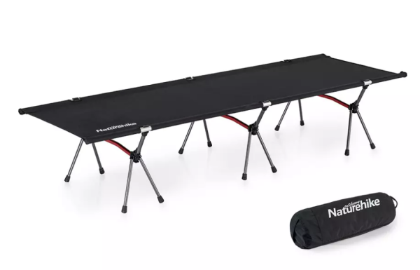 Раскладушка Naturehike XJC04 кемпинговая, черная Раскладушка Naturehike XJC04 кемпинговая, черная