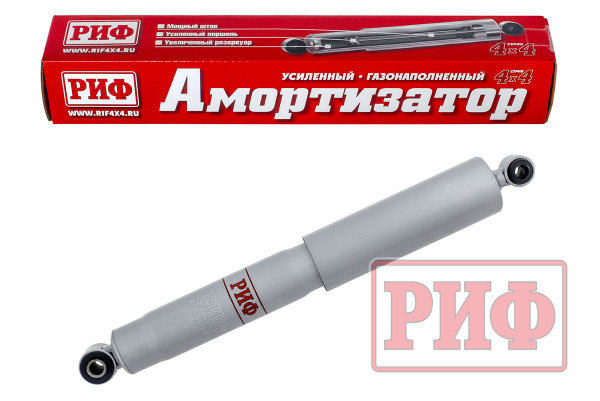 Амортизатор РИФ задний газовый Mitsubishi Pajero Sport 1, 2, 3 и Pajero I (1988-1991) лифт 40 мм