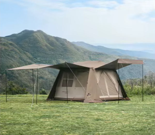 4 Палатка Naturehike Village 6.0 II поколения 4-местная, с верандой, коричневая