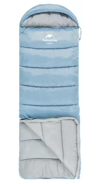 Мешок спальный Naturehike U250, (190х30)х75 см, (правый) (ТК: +6C), голубой