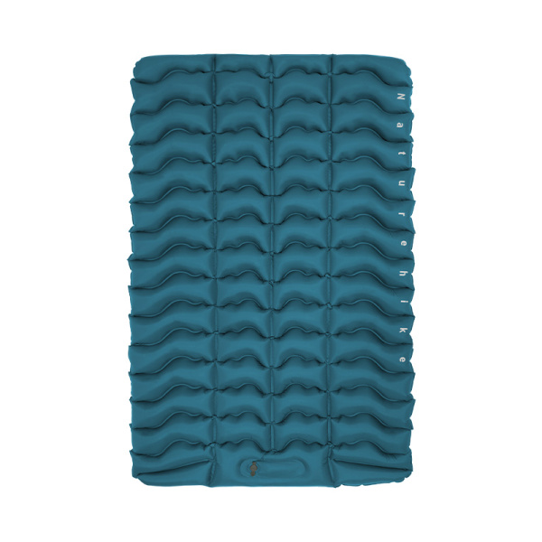 Коврик надувной Naturehike FC01 200х125х9,5 см, двойной, с насосом, голубой
