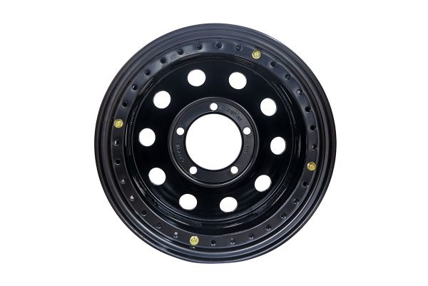 Диск усиленный УАЗ стальной черный 5x139,7 8xR16 d110 ET-19 с двойным бедлоком (красный)