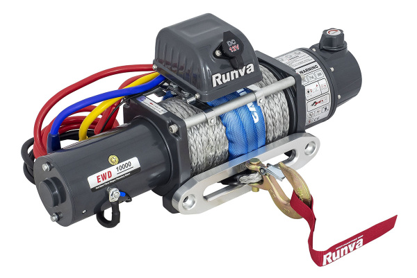 Лебёдка электрическая двухскоростная 12V Runva EWD10000SSR 4500 кг (синтетический трос)