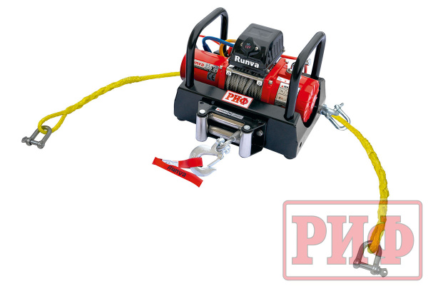 Лебёдка переносная РИФ 9.5XS c площадкой и проводами корот. барабан (стальн. трос)