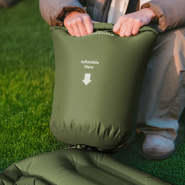 Коврик надувной Naturehike FC01 200х125х6,5 см, двойной, зелёный