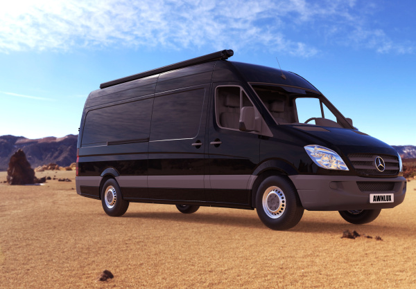 1 Маркиза автомобильная РИФ 3,5х2,5 м кассетная,  привод механический, электромотор, корпус черный