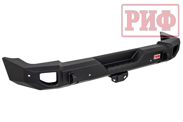 Бампер РИФ силовой задний Jeep Wrangler JL 2018+ с квад. под фарк. под штат. фонари, низ. пер. крыл.