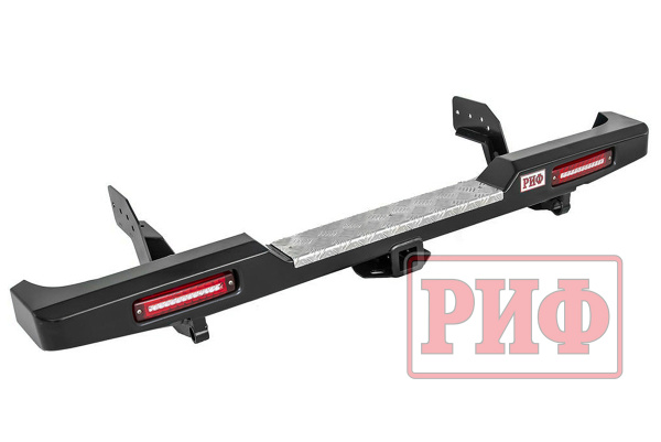 Бампер РИФ задний Mitsubish L200 NEW с фаркопом и фонарями