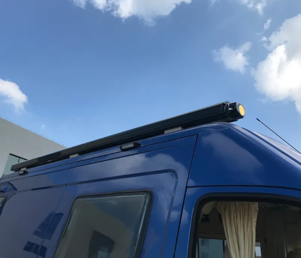 2 Маркиза автомобильная РИФ 2,5х2,0 м кассетная, привод механический, электромотор, корпус черный